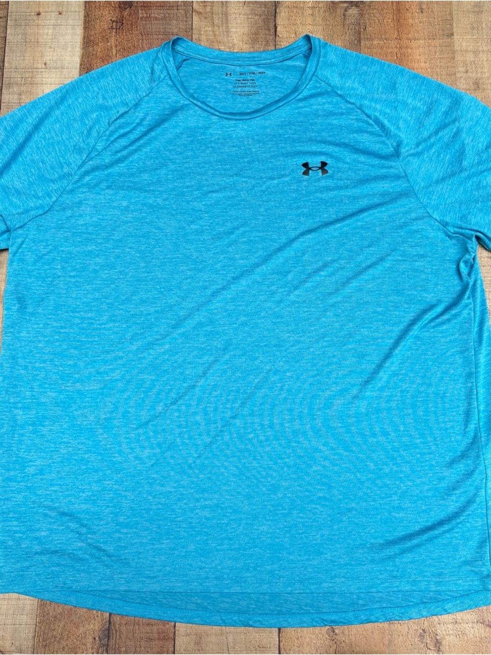 Under Armour Shirt Mens 3XL Heathered Aqua Short Sleeve Crew Neck Tech Tee